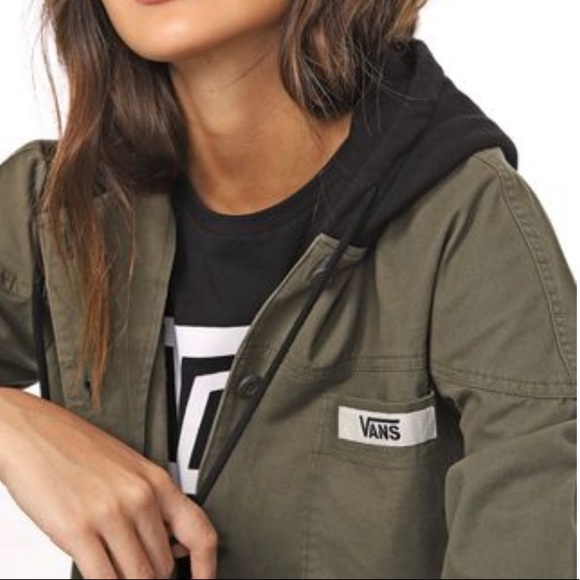 VANS Crowd Surf Wive Women Hooded Jacket Military - Picture 5 of 8